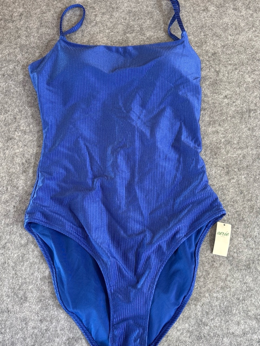 aerie Cobalt Blue Ribbed One-Piece Swimsuit